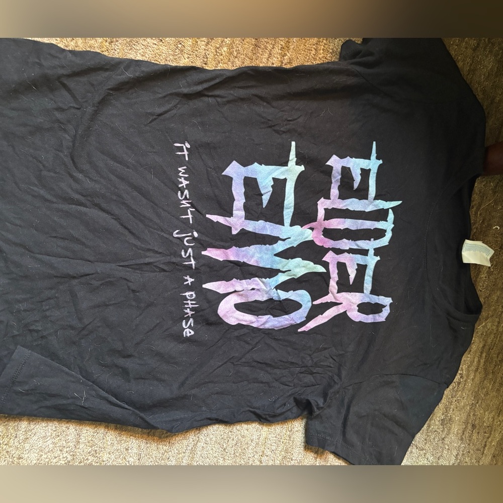 Black Graphic Tee with Colorful Print